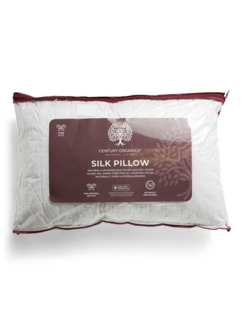 CENTURY ORGANICS Silk Filled Year Round Luxury Pillow
